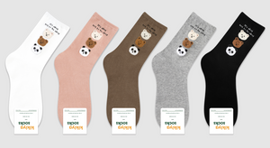 "It's Ok" Bear Pattern Socks - Crew