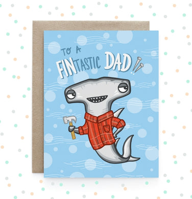 Fintastic Dad Shark - Greeting Card