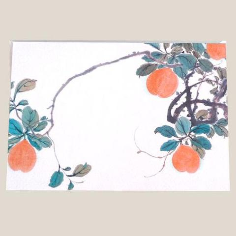 Wash Drawing Soft Persimmon - Greeting Card