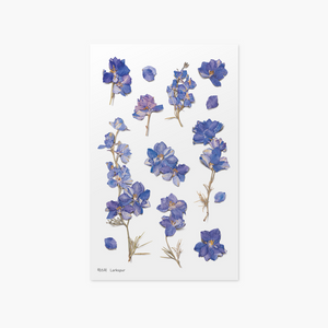 Pressed Flower Sticker - Larkspur