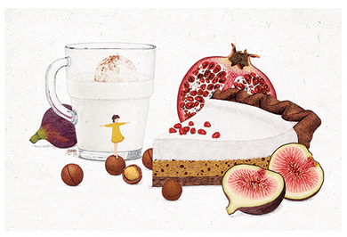 Cake and Milk Postcard