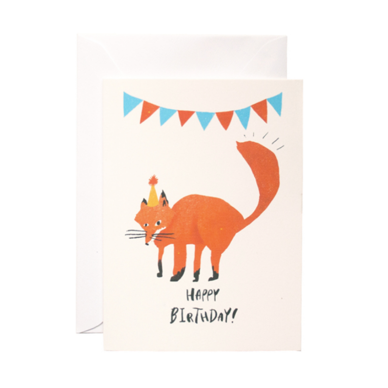 Happy Birthday Fox - Card