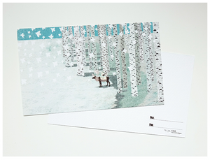 Elk in Birch Grove - Postcard