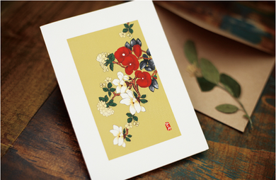 Camellia Illustrated Floral Card