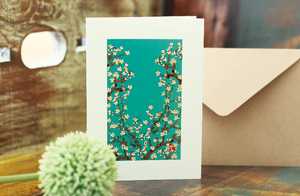 Cherry Blossom Illustrated Floral Card