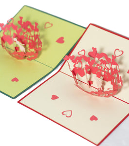 Kissing In Hearts - Pop Up Card