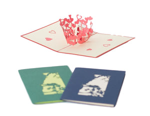 Kissing In Hearts - Pop Up Card