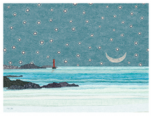 Load image into Gallery viewer, Lighthouse at Night Postcard