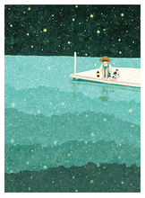 Load image into Gallery viewer, Midnight at the Dock Postcard