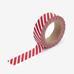 Red Oblique Stripe Washi Tape - 74