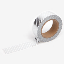 Load image into Gallery viewer, Silver Oblique Stripe Washi Tape - 47