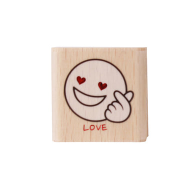 Smile Love Wood Stamp