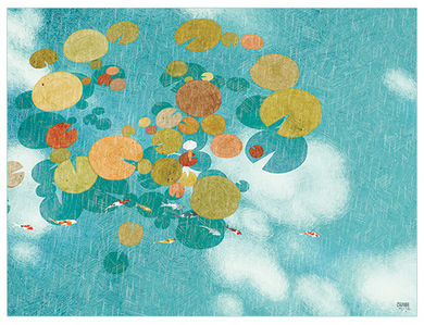 Tiny Traveller - Koi Pond Postcard